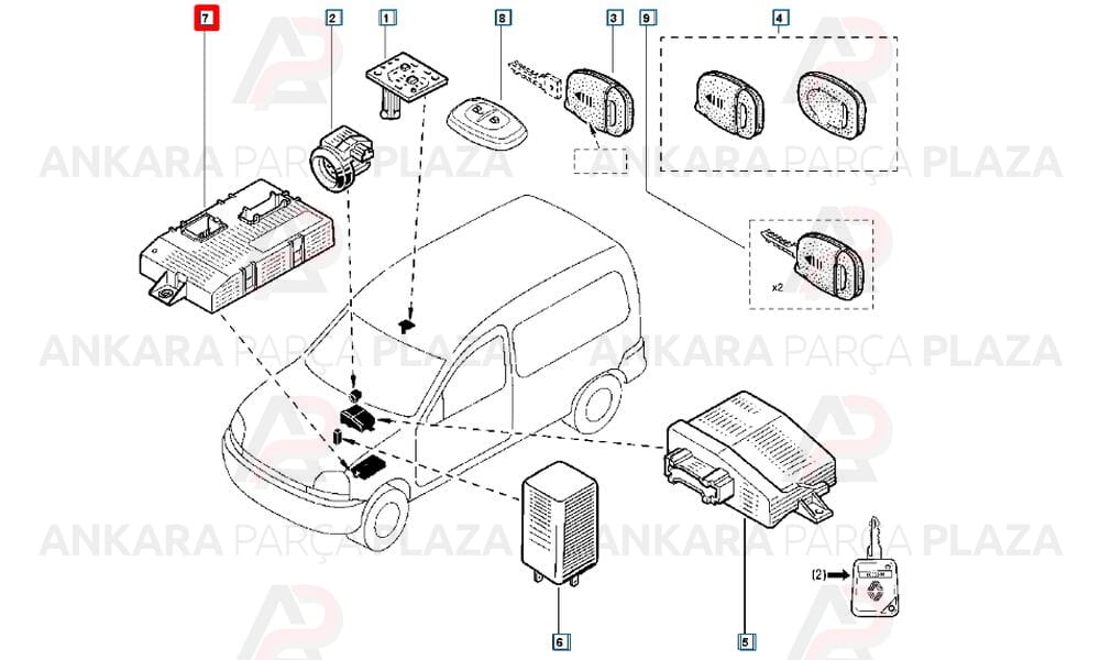 Kangoo 2 Uzaktan Kumanda Sinyal Alıcısı Orijinal 8200814474