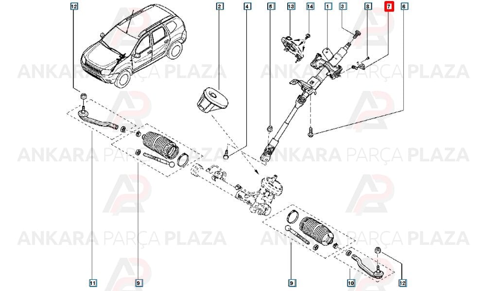 Direksiyon Yükseklik Ayar Kolu Logan 8200838410