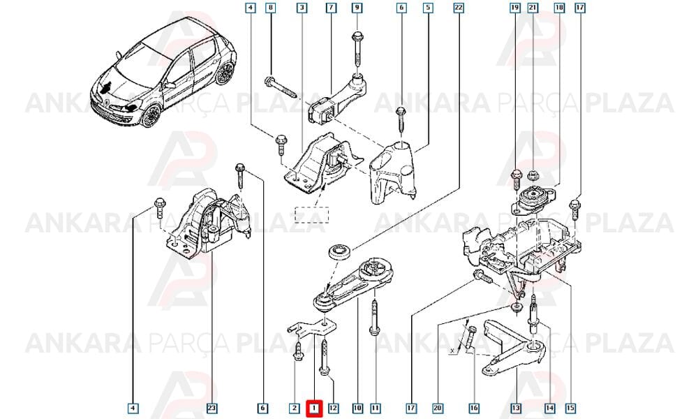 Motor Kulağı Sabitleme Demir Yeni Kangoo 8200879171 8200149612