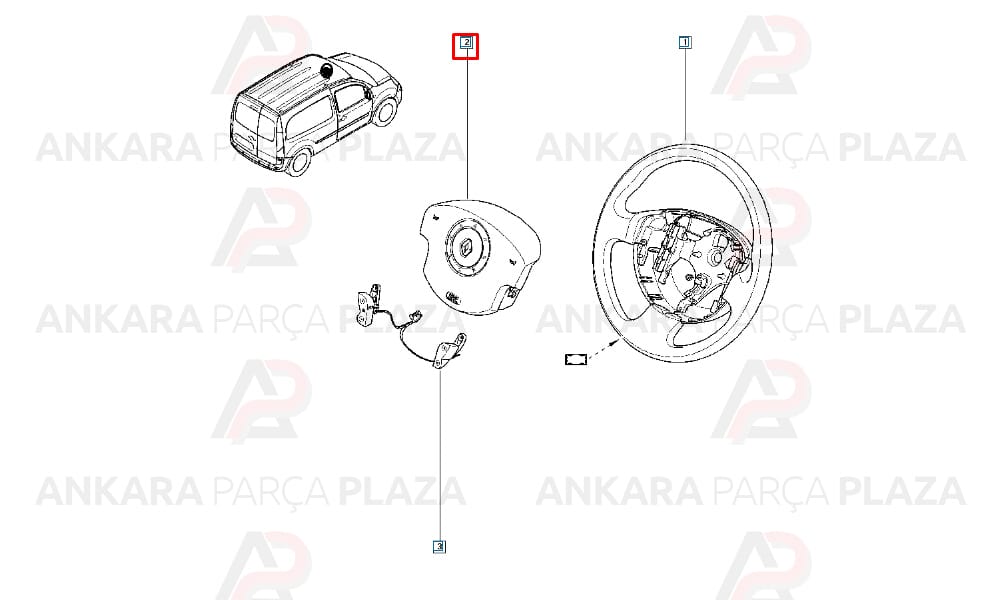 Sürücü Hava Yastığı Kango 3 8200893587 8200657445