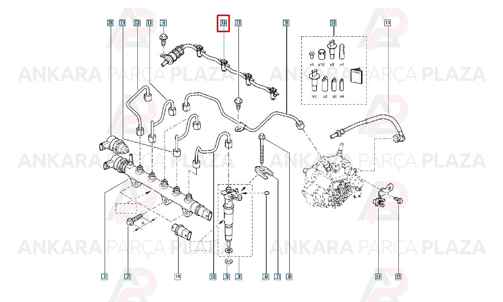 Trafic 3 Laguna 3 Kaleos M9R Enjektör Borusu Orijinal 8200894668