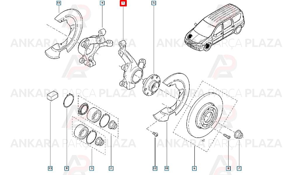 Dacia Logan Ön Sol Aks Taşiyici Orijinal 8200898654