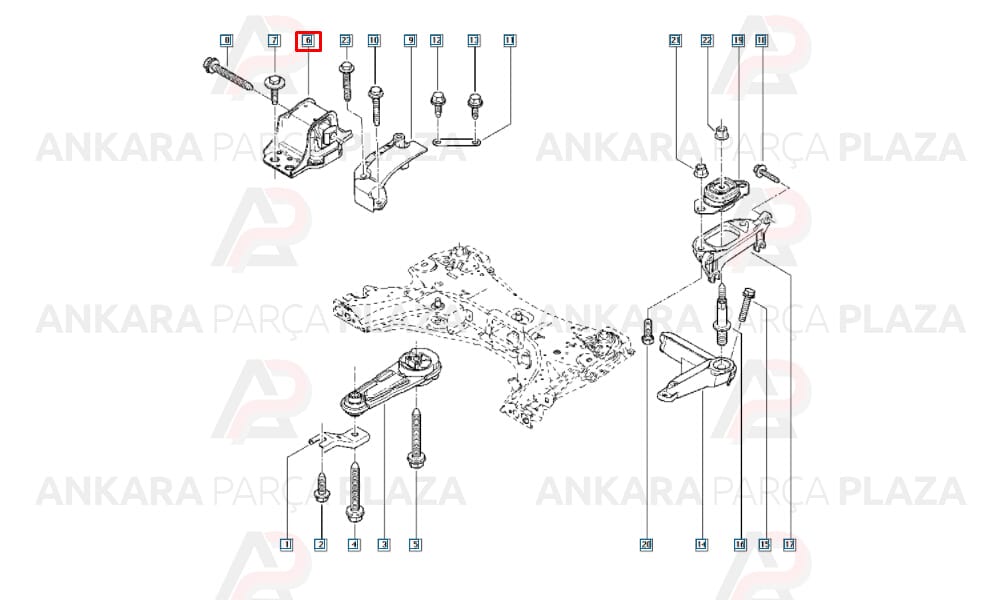 Motor Takozu Sağ Yağlı Megane 2 8200904700