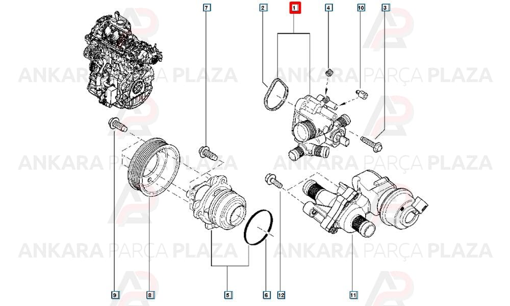 Koleos Laguna Latitude Megane Scenic 2,0Dcı Termostat 89C Vernet