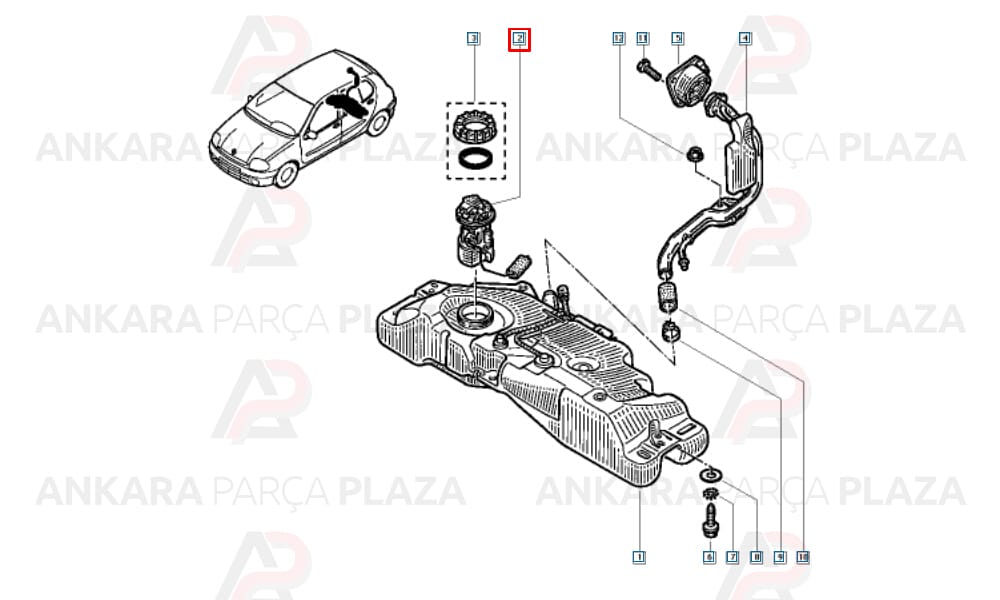Kangoo, Clio 2, Logan 1.5 Yakıt Depo Şamandırası Orijinal 8200907348