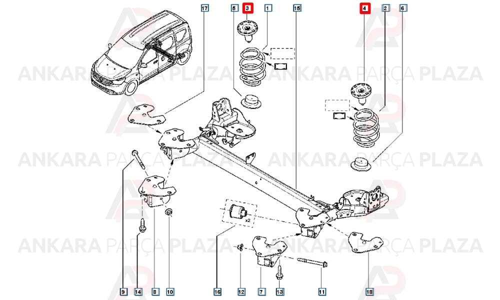 Amortisör Arka Lastiği Üst Kangoo 3