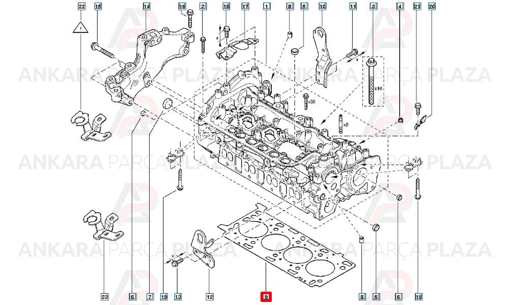 Silindir Kapak Contası Renault Laguna 2 3 150Hp 2.0Dcı Trafic 2 2.0Dcı M9R