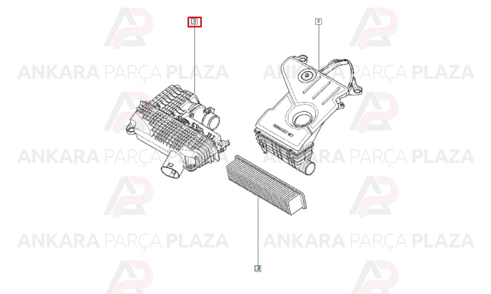 Hava Filtre Kabı Kazanı Kutusu K9K-700 Clio Symbol Kangoo 2 1.5 8200977794 8200089030
