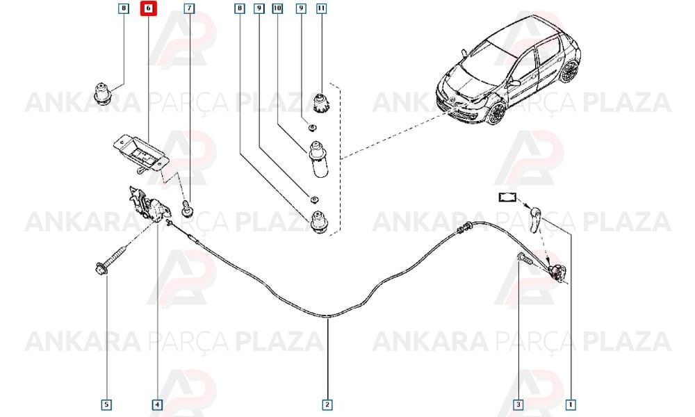 Kaput Kilit Karşılığı Clio 3 8200994279