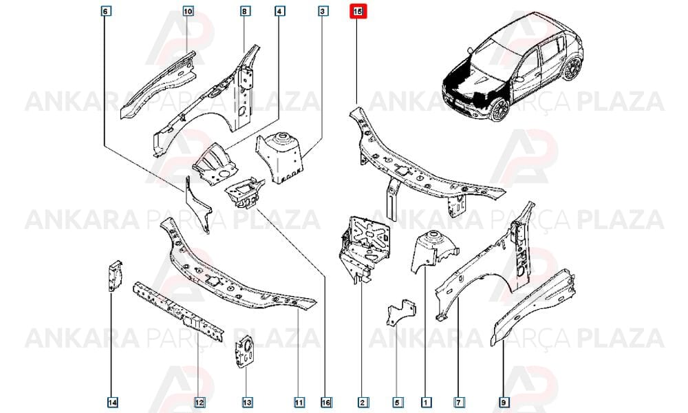 Ön Panel Dacia Sandero 8201059908
