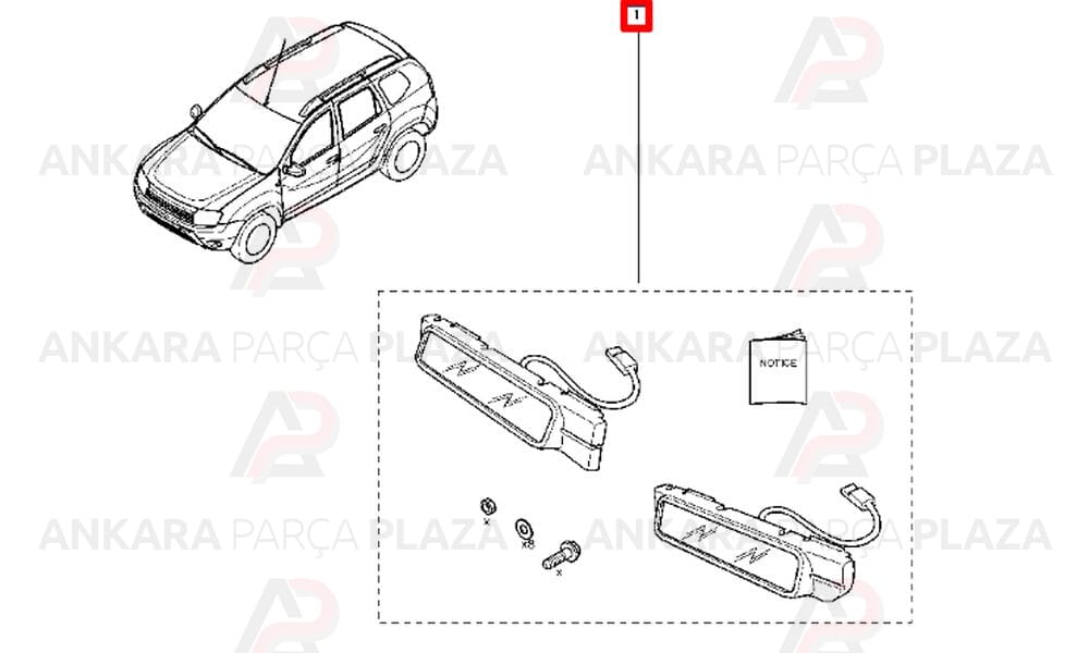 Duster Sis Farı Kiti Ön Sağ Sol Orijinal 8201296384