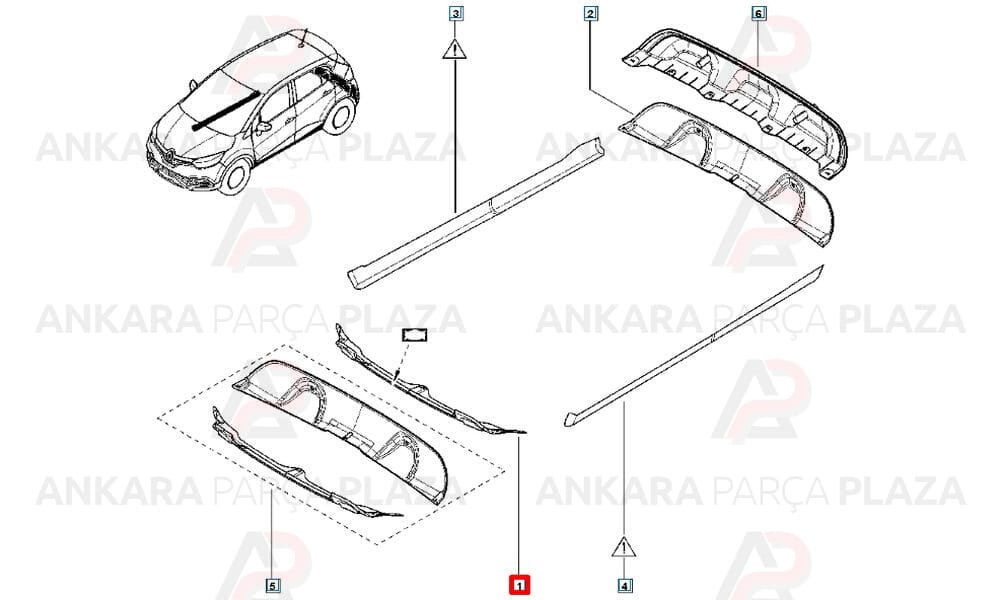 Captur Tampon Spoileri Ön Orijinal 8201385438