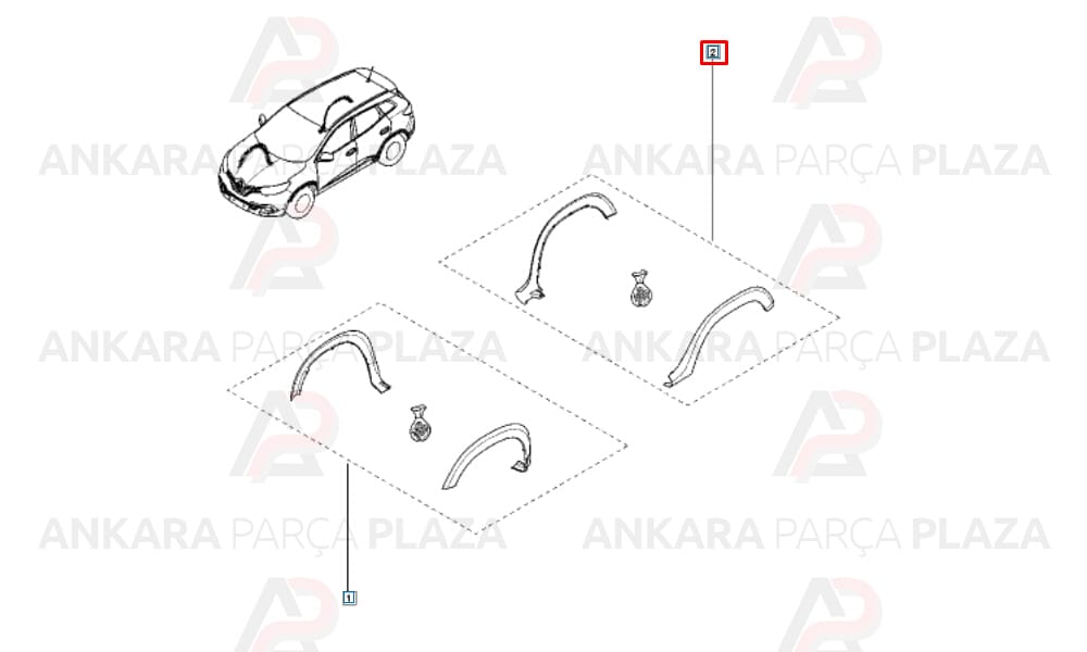 Kadjar Arka Çamurluk Kaplama Takımı 8201589161