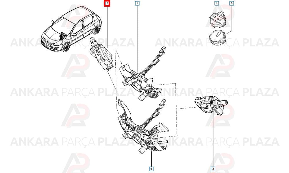 Silecek Kumanda Kolu Clio 3 Kangoo 3 Silgi Kumanda Mekanizmasi