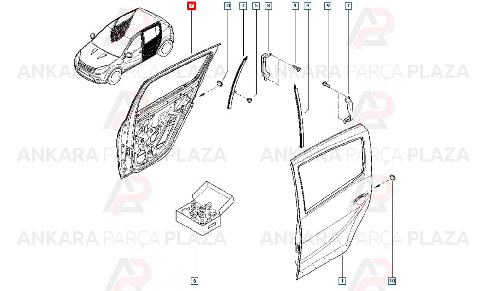 Sağ Arka Kapı Sandero Stepway 821008795R