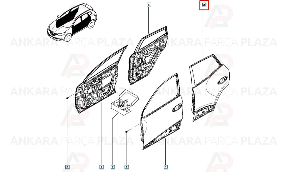 Renault Kadjar 2015 - 2021 Arka Kapı Sol 821013004R