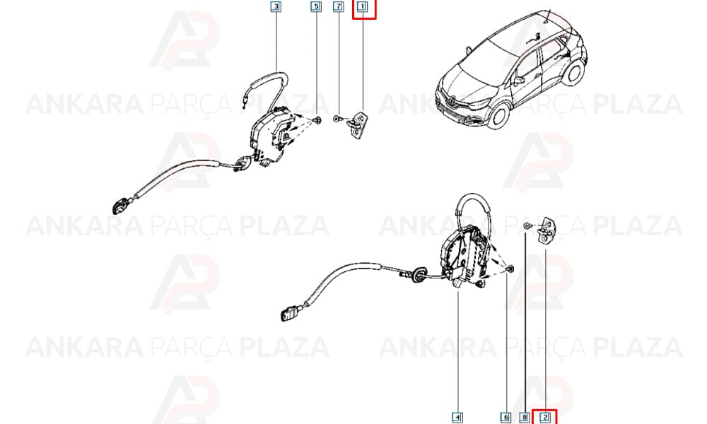 Kapı Kilit Karşılığı Megane 2 Kangoo 3 Fluence Master 3 R/L Adet
