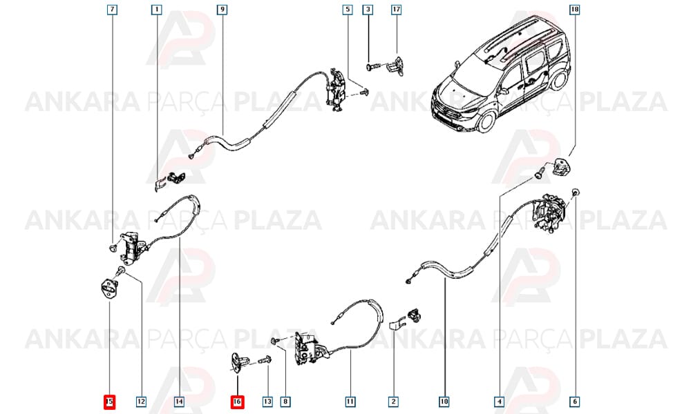 Kapı Kilit Karşılığı Dokker 82570Jx00B