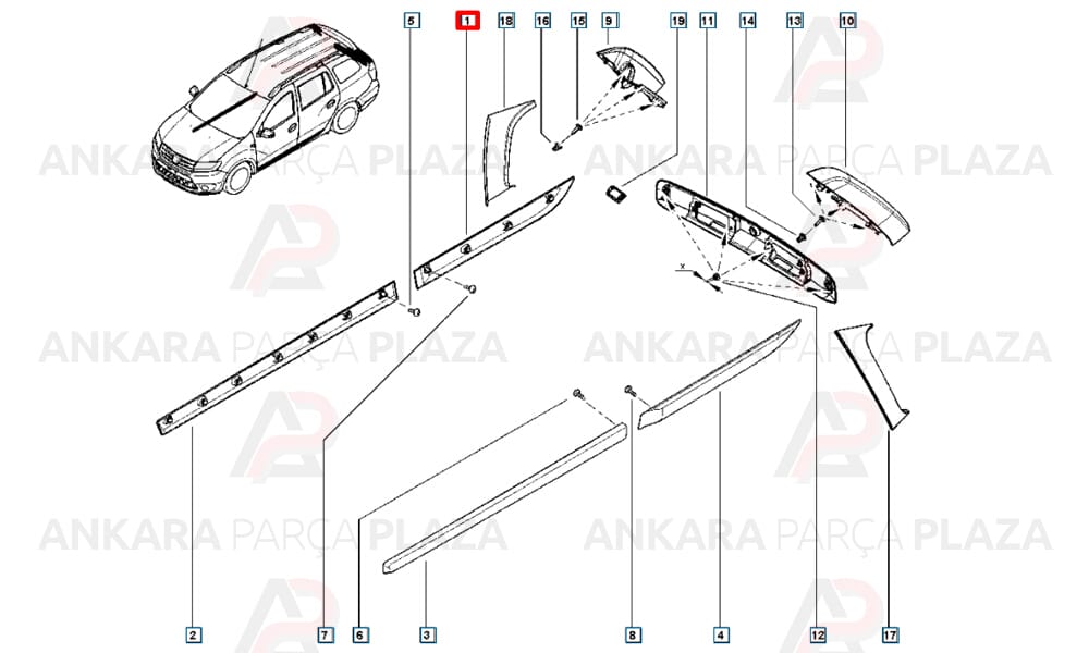 Symbol 13 - 20 Arka Kapı Bandı Sağ 828200044R