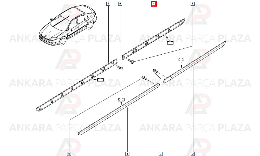 Sağ Arka Kapı Bandı Laguna 3 828200143R