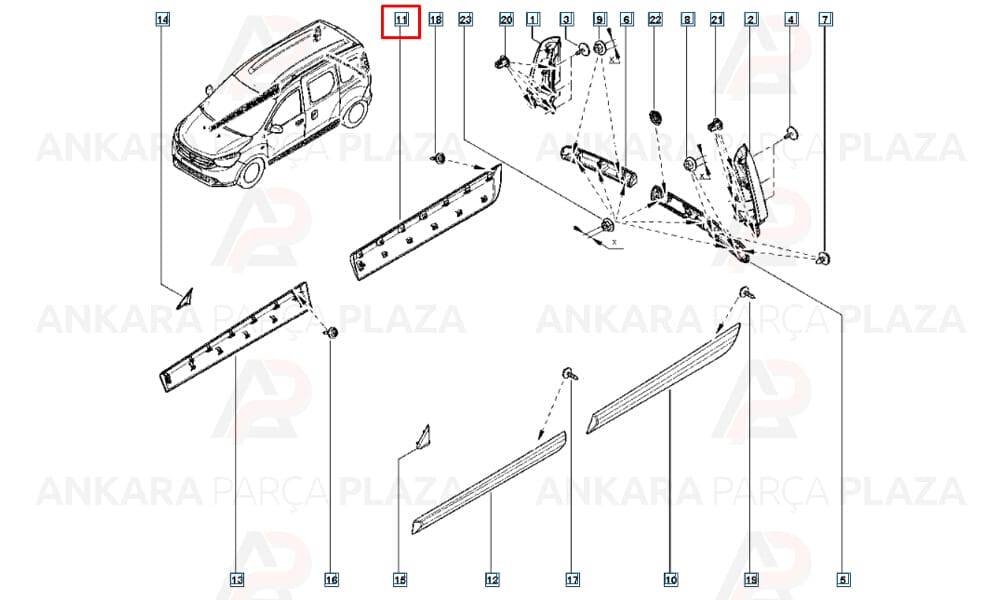 Dokker 13 - 20 Arka Kapı Bandı Sağ 828760894R