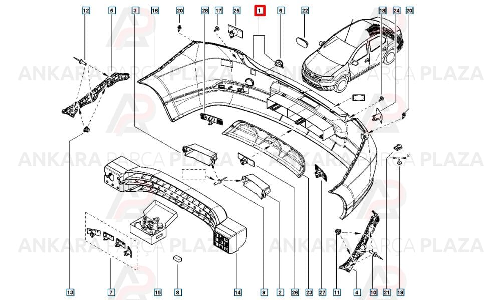 Clio, Symbol 2013 - 2015 Arka Tampon Meydan