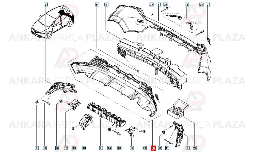Clio 4 Tampon Spoileri Arka 2013 - 2016 Meydan