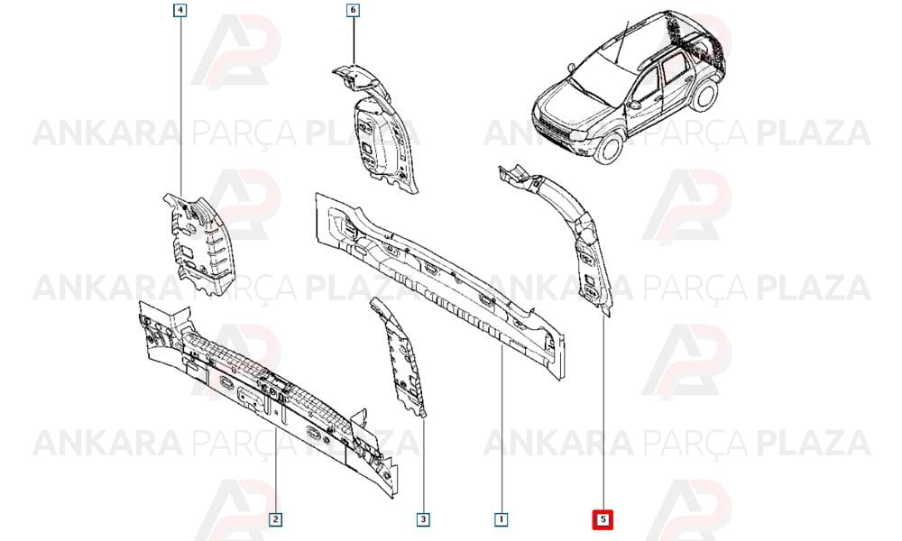 Duster Stop Lambası Yuva Sacı Sol Orijinal 850427848R