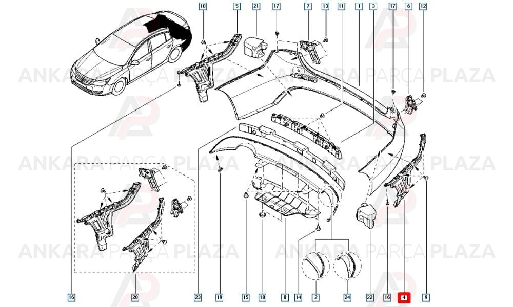 Latitude Tampon Bağlantı Ayağı Arka Sol Orijinal 850450012R