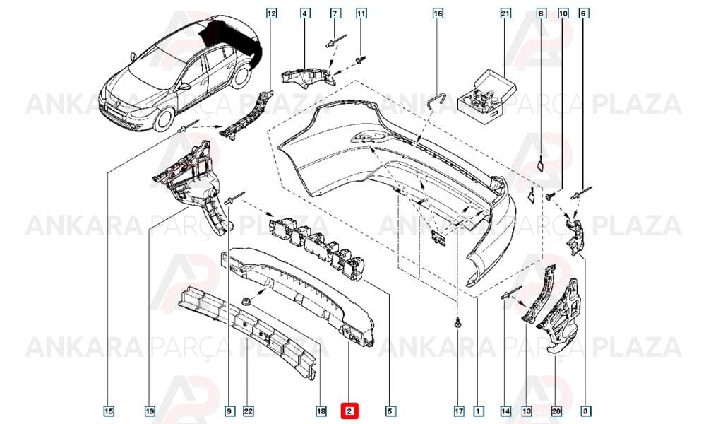 Fluence Tampon İç Destek Plastiği Arka 2010 Sonrası 850900007R