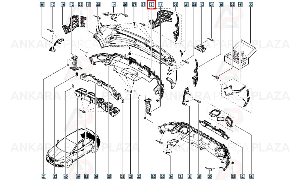 Megane 4 Hatchback Tampon Spoileri Arka Meydan