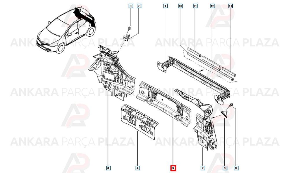 Clio Hb 16 - 20 Arka Dış Panel Meydan
