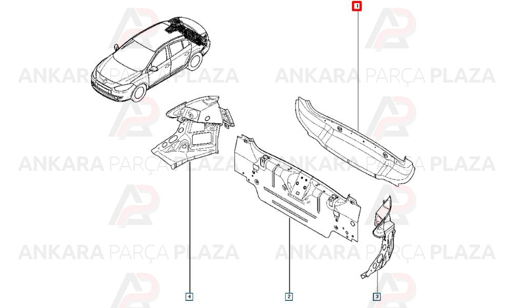 Fluence 09 - 16 Arka Panel Dış Sacı Meydan