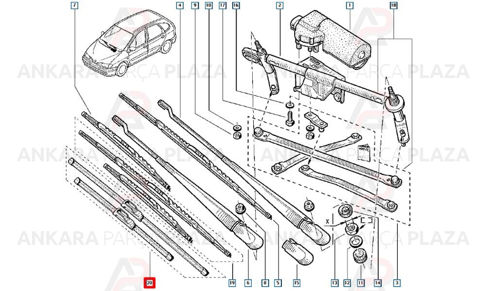 Ön Cam Silecek Süpürgesi Scenic 1 40Cm+60Cm 8671095006