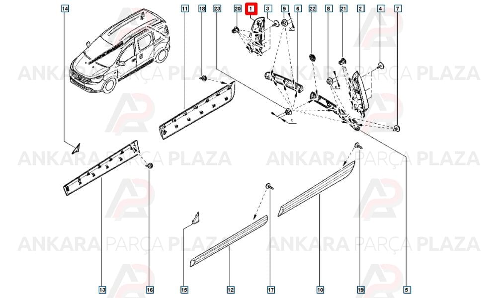 Dokker Stop Lambası Yuva Plastiği Sağ Orijinal 903901105R