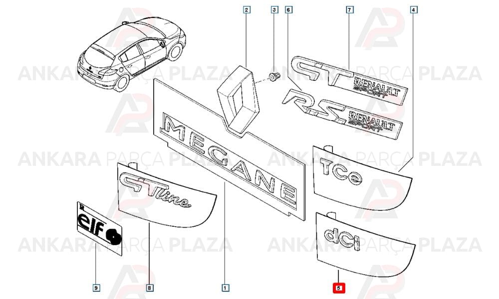 Megane 3 Bagaj Yazısı - Dcı - Mtj