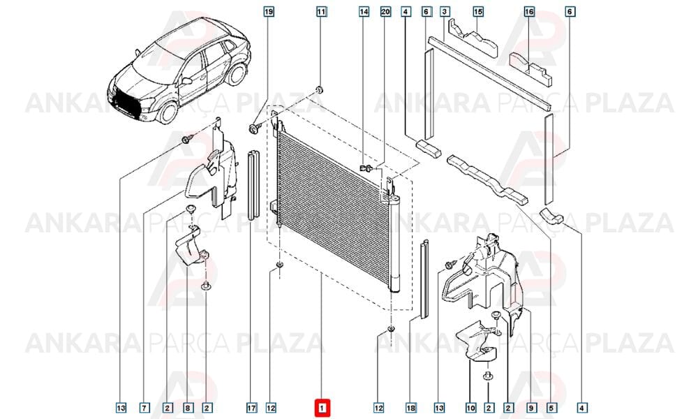 Klima Radyatörü Kondenser Renault Kaleos 2.0 Dcı - 2.5 08>