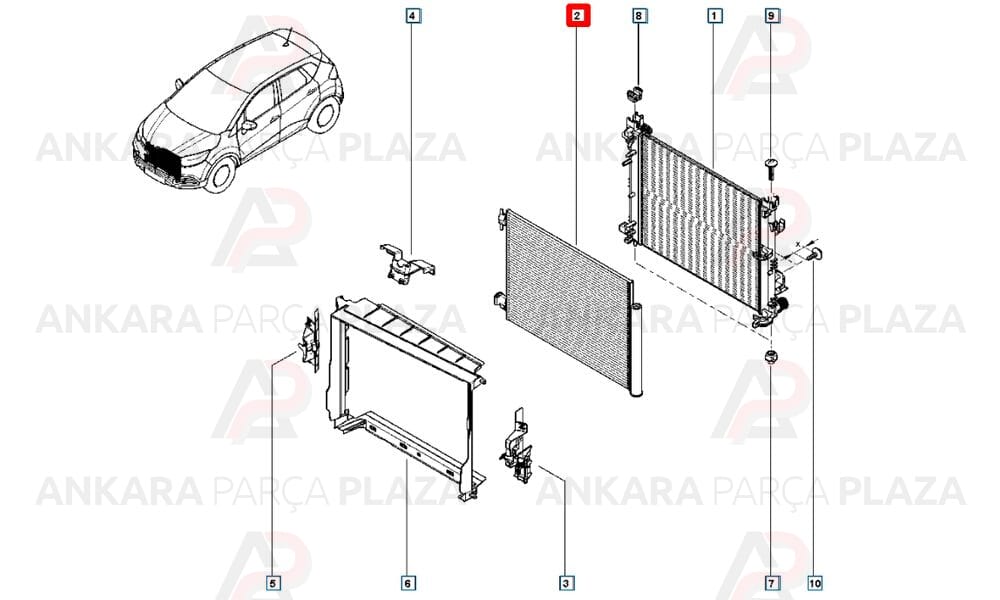 Klima Radyatörü Kondanser Renault Clio 4, Captur, Logan, Lodgy