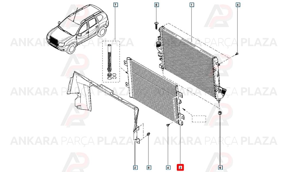 Klima Kondansatör Klima Radyatörü Duster 4X2 Sandero 921007794R 8200741257