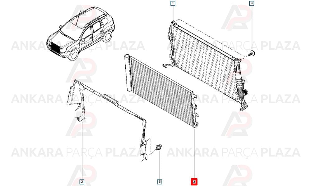 Klima Radyatörü Kondanser 735X175 Dacia Duster 1.6 1.5Dci 2010->