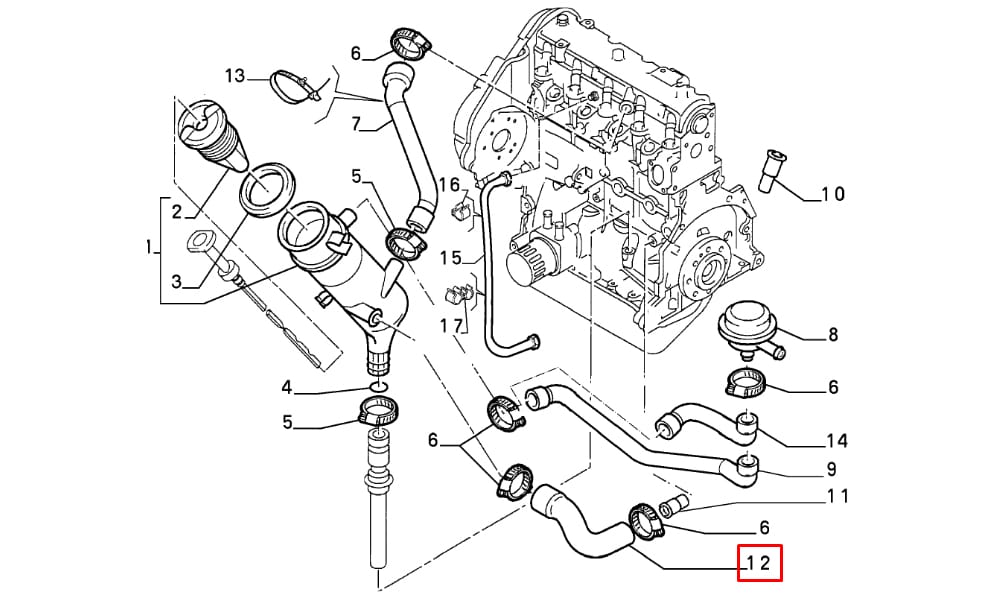 Scudo 1.9D - 1.9Td Motor Yağ Buhar Hortumu İbraş