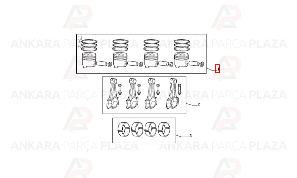 Scudo 3 2.0 16V 130 - 140Ps Silindir Onarım Seti (Piston, Segman) 85,00Mm 0,60 Yenmak