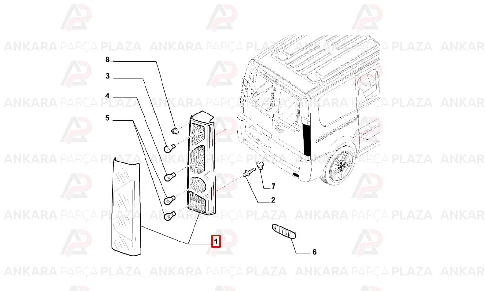 Scudo Stop Lambası Sol Duysuz Kırmızı Beyaz 2008 - 2012 Meydan