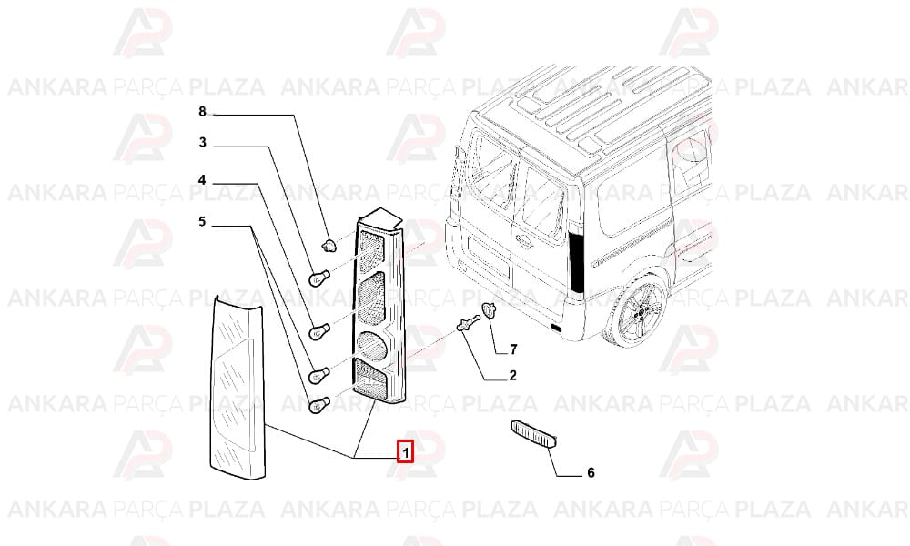 Scudo 3 Stop Lambası Sağ Duysuz Kırmızı Beyaz 2007 Sonrası Mars
