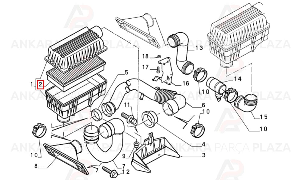Scudo 95 - 02 Hava Filtresi 2.0Jtd 9601099180