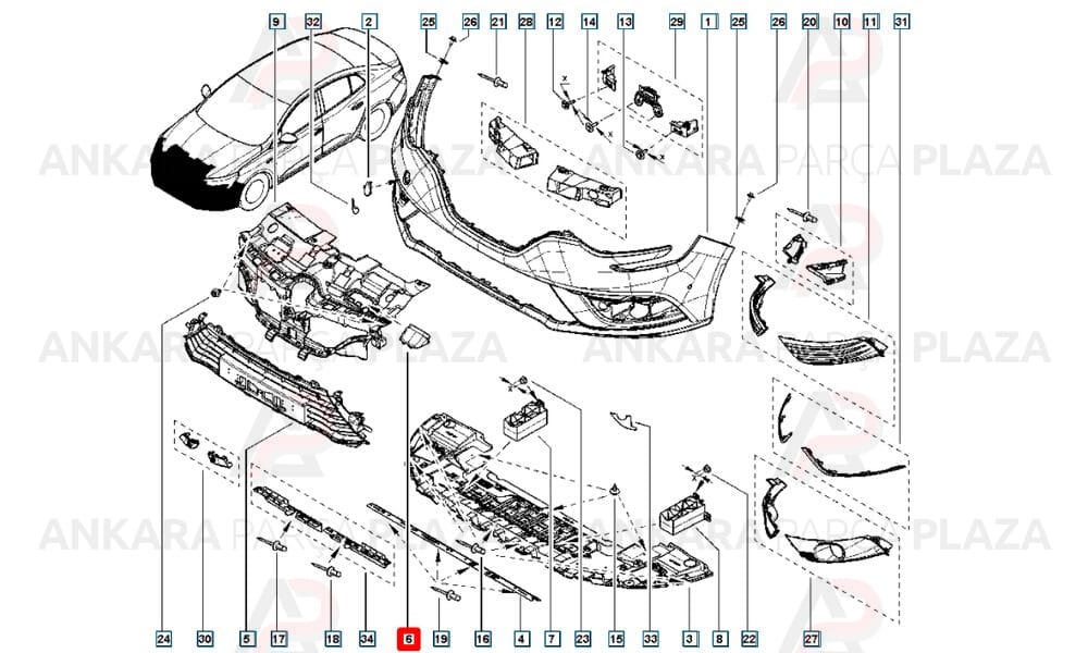 Megane 4 Tampon Hava Yönlendirici Plastiği Ön Orijinal 960151239R