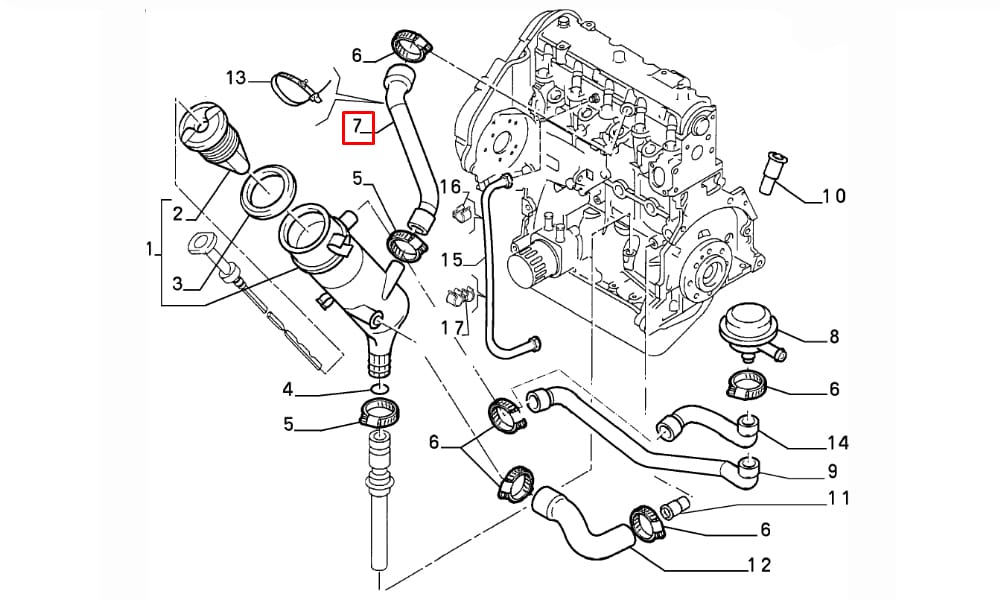 Scudo 1.9D/Td Motor Yağ Buhar Hortumu İbraş