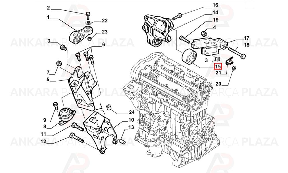 Motor Alt Takozu Merkez Burcu 70Mm Scudo