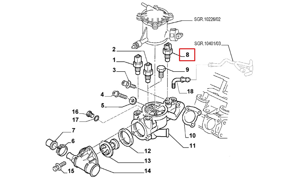 Termostat Gövde Hararet Müşürü Ducato Scudo 2.0