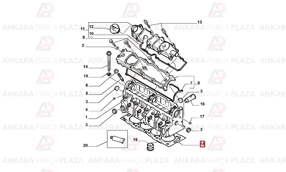 Scudo Silindir Kapak Contası 82.20Mm 1+ 2 Çentik 1.26Mm 2000 Sonrası Royal